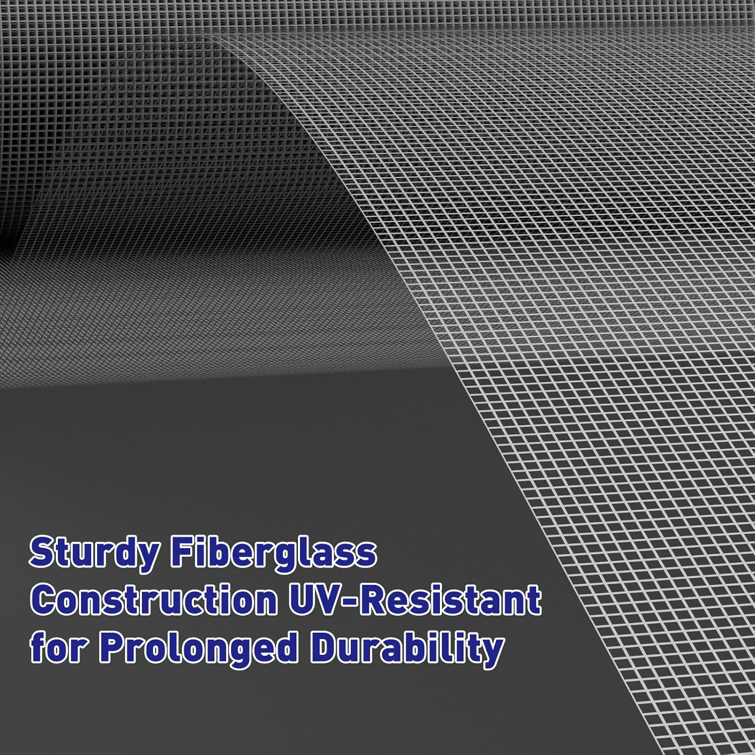 MAGZO Window Screen Replacement Mesh 48"W x 99"L - DIY Adjustable Polyester Pet Proof Screen Door Mesh for Patio Sliding Doors Window Screen Repair Kit, Durable, Washable, Gray