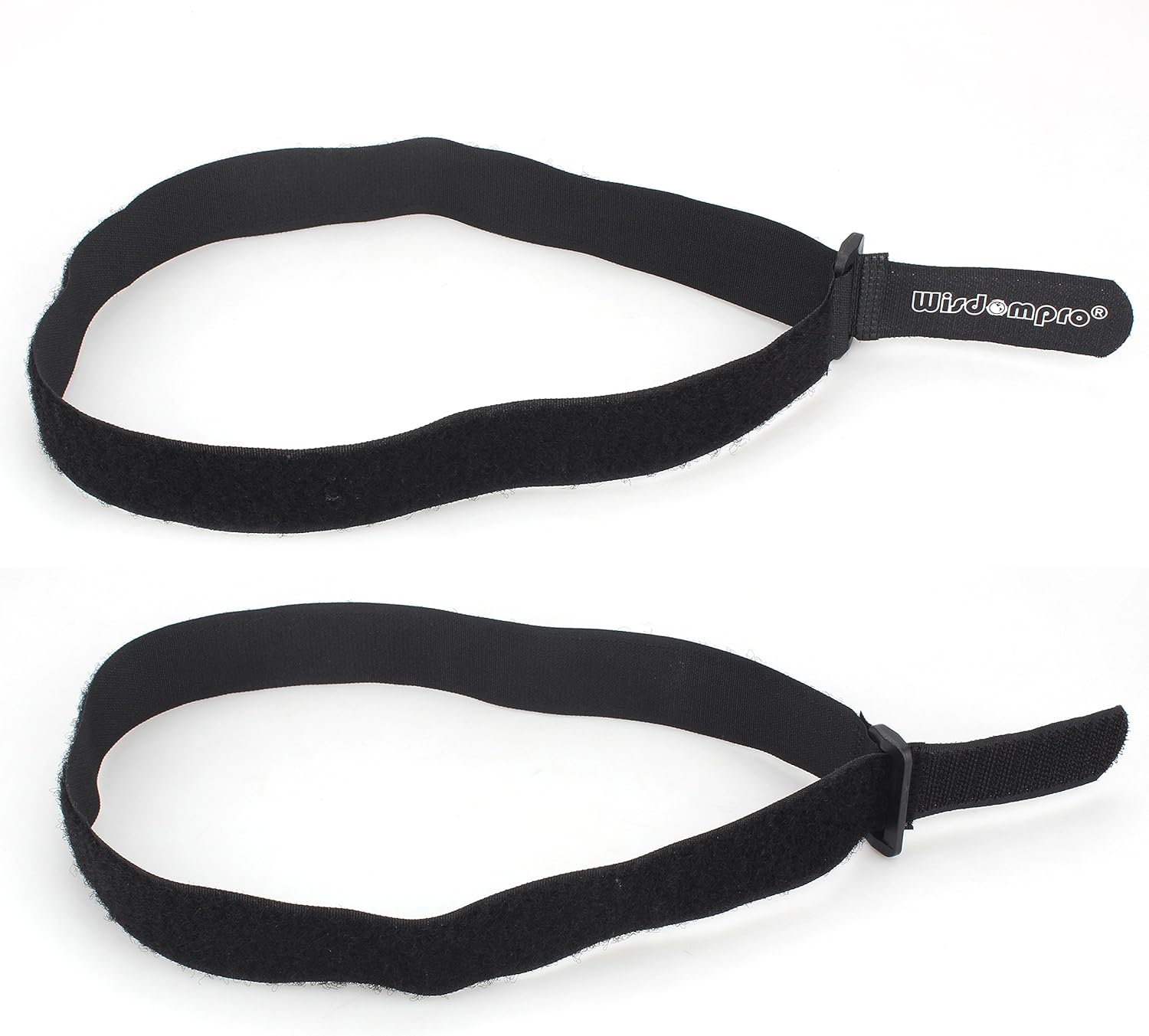 12 Pack 1 x 24 Inches Hook and Loop Reusable Fastening Cable Tie Down Straps by Wisdompro - Reusable, Durable Functional Cinch Strap to Keep Your Home, Office, Workspace from Tangled Messes of Cords