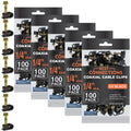 Best Connections Coaxial Cable Clips with Pre-Inserted Screw 1/4" inch (500 Pack) – Black Single Mounting Clamps for Coax (RG6, RG59) and Ethernet Cables – Cord Fasteners/Strain Relief Clip