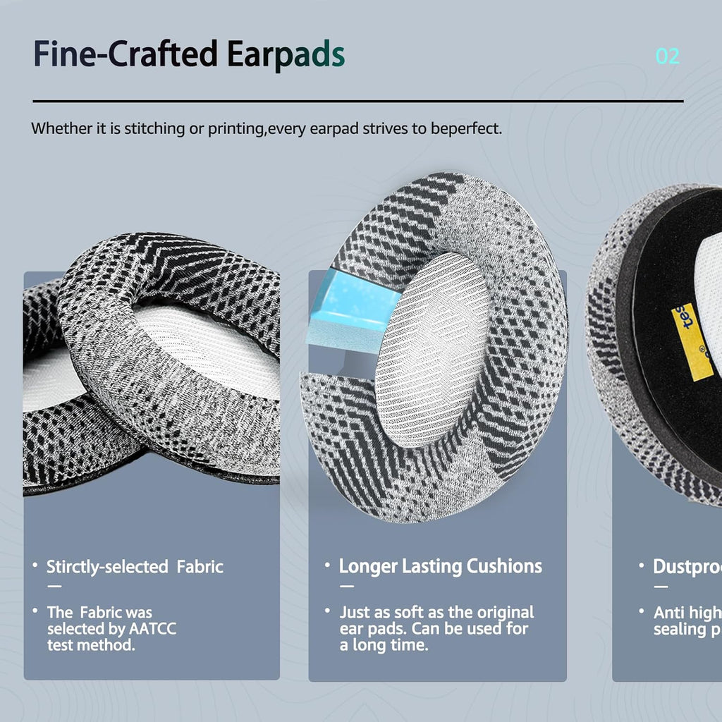 Cooling-Gel QuietComfort 35 / QC35 ii Replacement Ear Pads for Bose Headphones, Also Fit for Bose QC45 QC35 QC25 QC2 QC15/ Around-Ear 2 AE2i AE2w/ SoundTrue & SoundLink Series, White