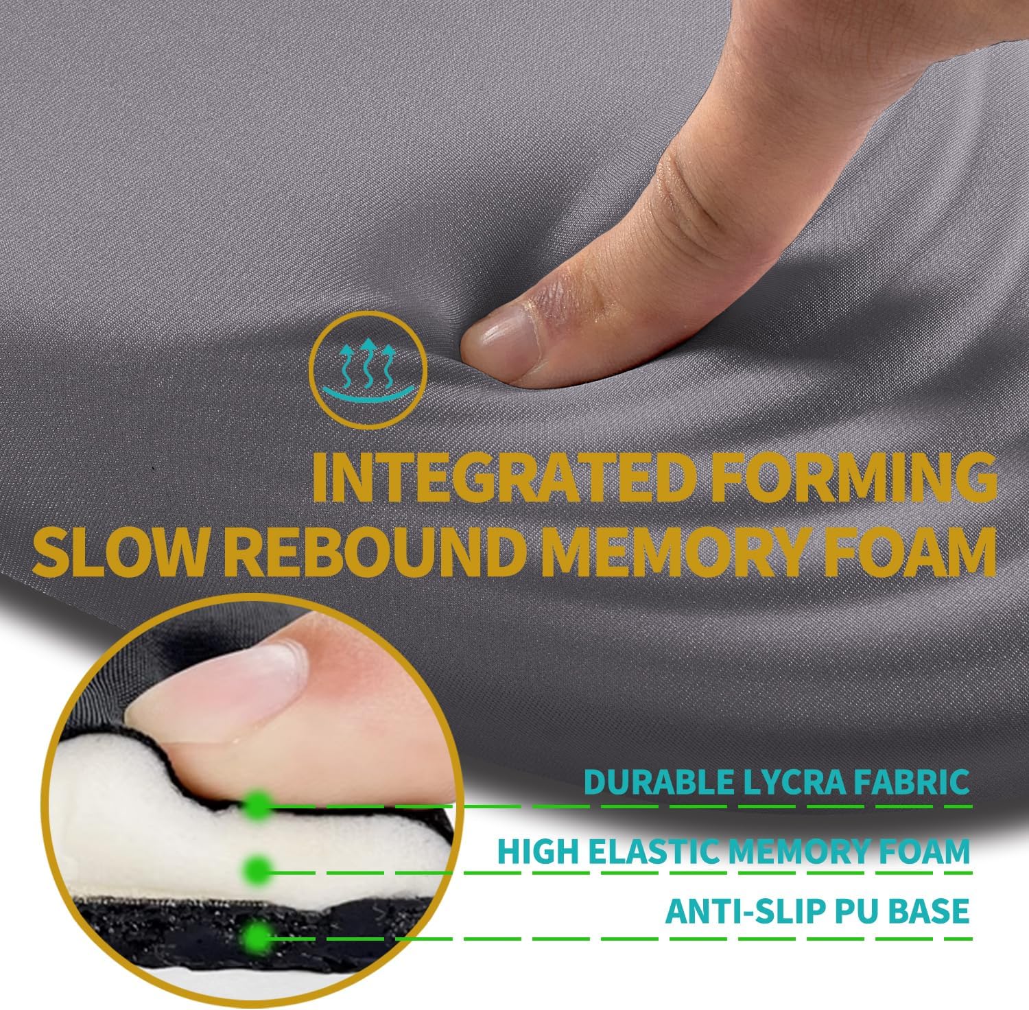 Hokafenle Ergonomic Mouse Pad Wrist Support with Stepped-Wedge Design, Wrist Rest Pain Relief Mousepad Filled with Memory Foam, Carpal Tunnel Mousepad for Wireless Mouse(12x8 inch, Light Purple Grey)