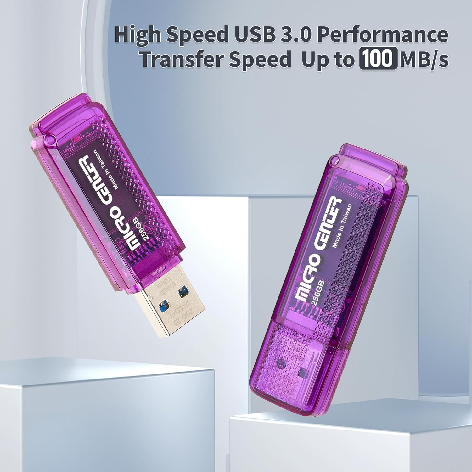 INLAND Micro Center SuperSpeed 256GB USB 3.0/USB3.1 Gen1 Flash Drive Gum Size Memory Stick Thumb Drive Data Storage Jump Drive (256G)