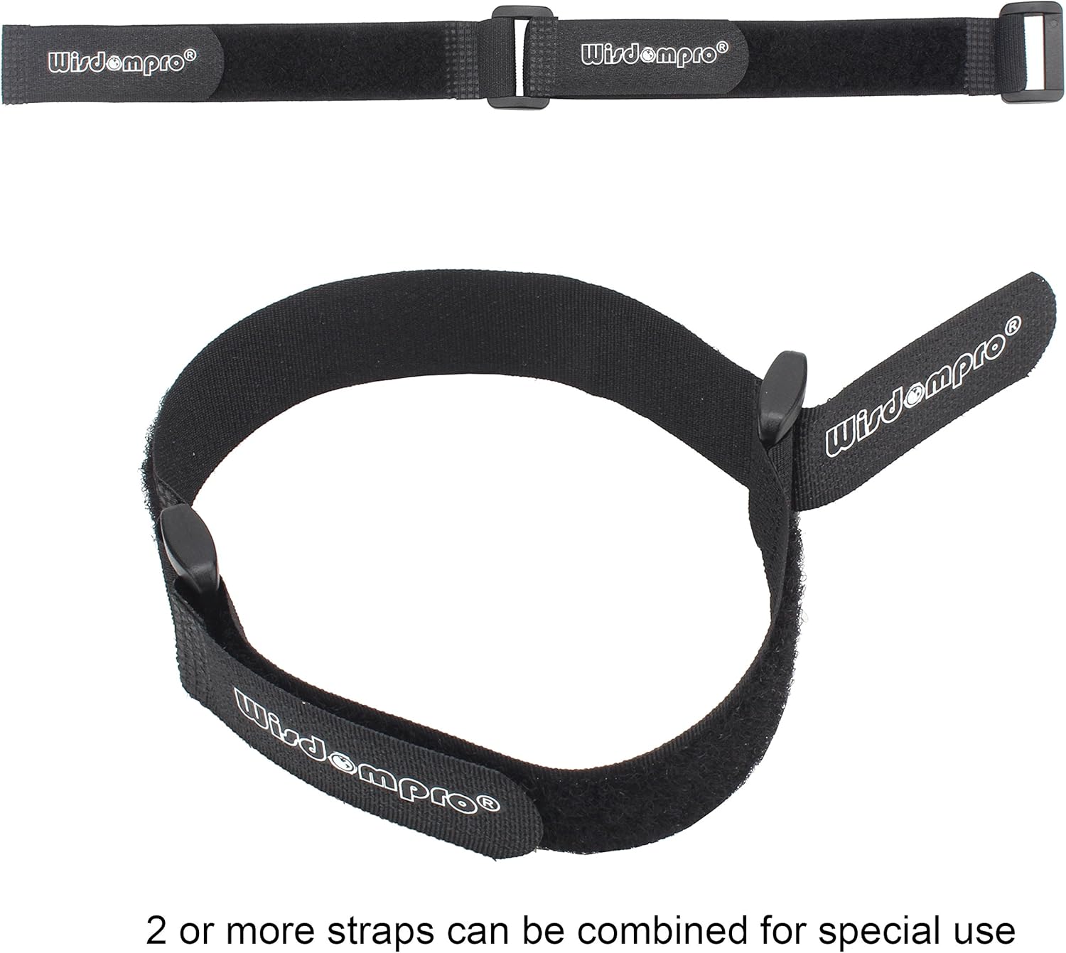16 Pack Mixed Size Hook and Loop Reusable Fastening Cable Straps Tie by Wisdompro - Reusable, Durable Functional Ties to Keep Your Home, Office, Workspace from Tangled Messes of Cords