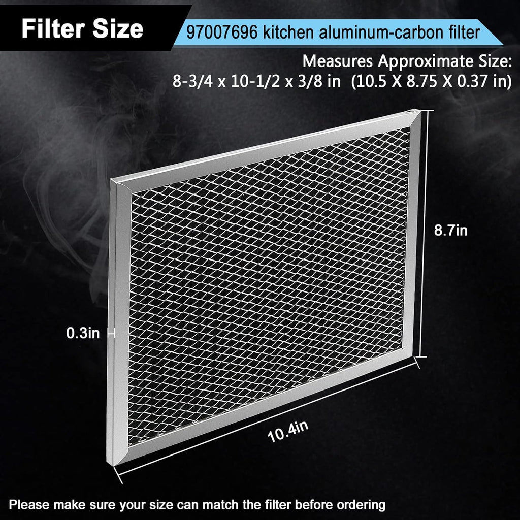 97007696 Charcoal Filter Replacement for Range Hood 41F Grease Filter 6105c 8-3/4" x 10-1/2" Aluminum Mesh Charcoal Carbon Filter Compatible with Most Brand Stove Vents -3 PACKS by Fetechmate