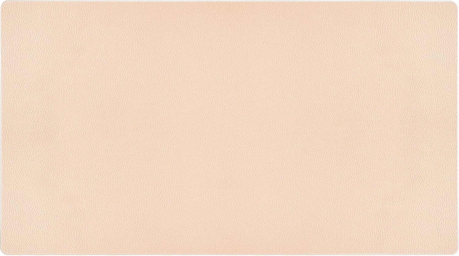 Nekmit Leather Desk Blotter Pad 36 x 20 Inches, Flat, Non-Slip, Waterproof, Apricot, Ideal for Office and Home and More