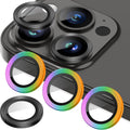 AGVEE 3+3 6 Pack for iPhone 14 Pro 6.1" / 14 Pro Max 6.7" Camera Lens Cover Protector, Metal Ring 9H Tempered HD Glass Camera Cover Protector Film, Black