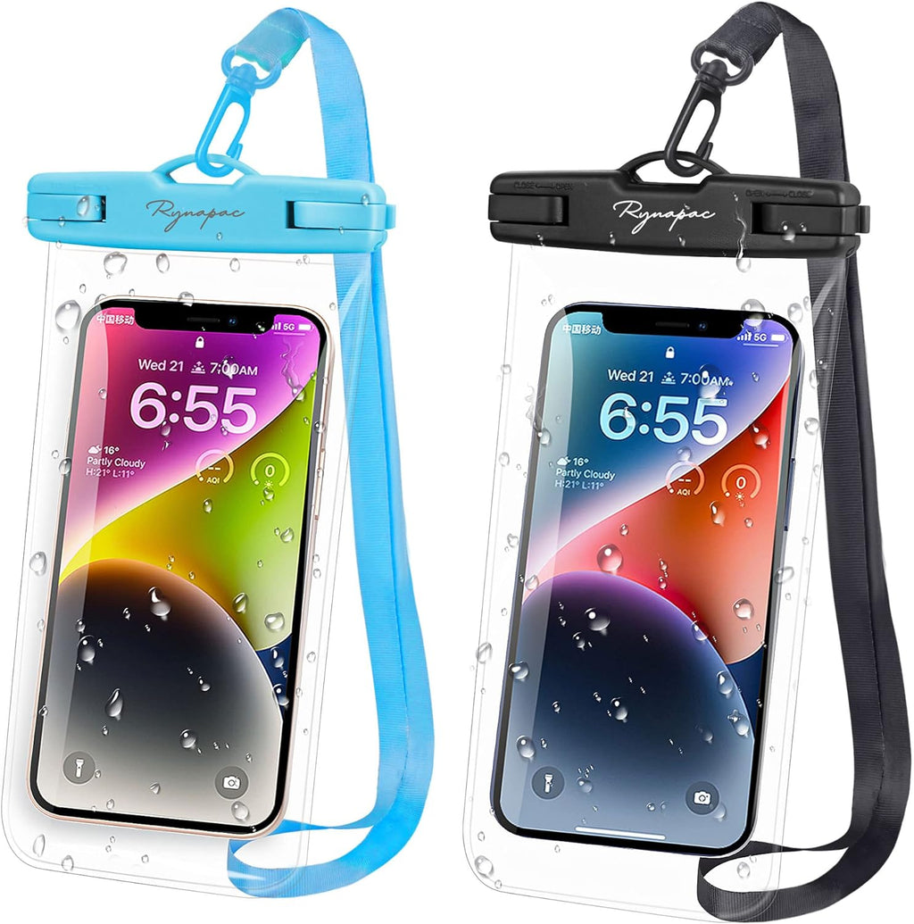 Waterproof Phone Pouch Bag - 7.5in Waterproof Phone Case for Beach Travel Must Haves, IPX8 Underwater Holder with Lanyard for iPhone 16 15 Pro Max Galaxy S24+ 23 Pixel 8a, Cruise Essentials