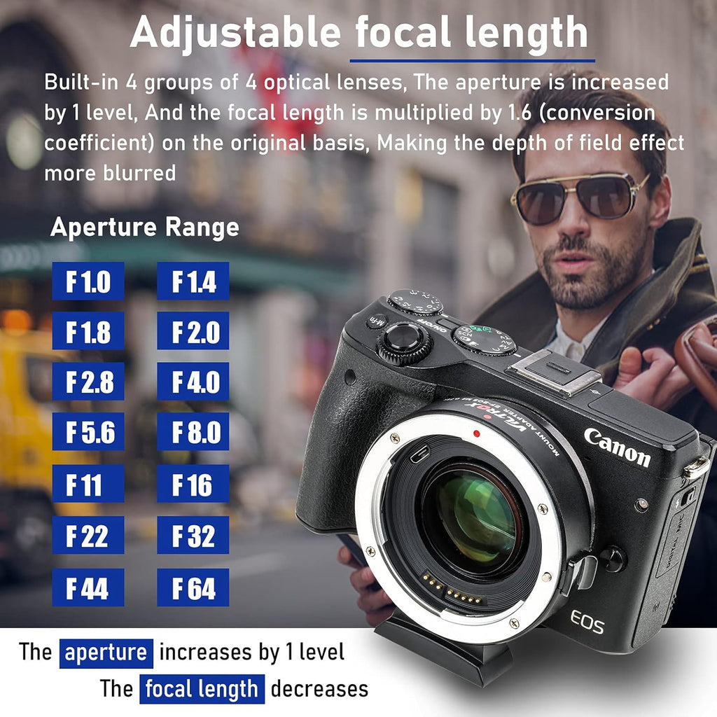 VILTROX EF-M2 Pro Lens Adapter 0.71x Auto Focus EF Lens to M4/3 Mount Adapter Compatible with Canon EF Lens to M4/3 Mount Camera GH4 GH5 GF8 GF9 GX8 GX85 G6 G7 E-M5 E-M10 E-PL7 E-PL8 E-P5 Pen-F