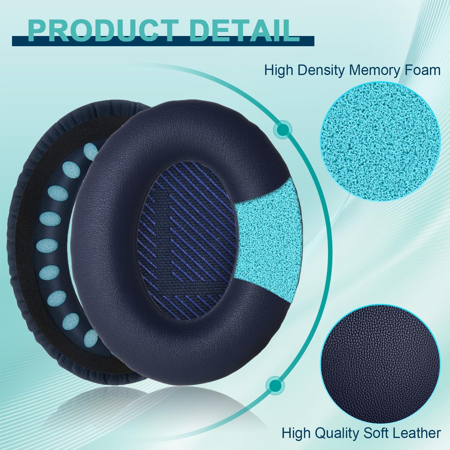 Replacement Earpads Cushions for Bose QuietComfort 35 & Quiet Comfort 35 II, Headphones Ear Covers Ear Pads for Bose QC35/QC35II/25/15 QC2 / Ae2 / Ae2i / Ae2W / Sound Link/Sound True-Blue