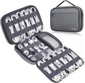 Lacdo Cord Organizer Travel, Cable Organizer Bag Case, Portable Electronics Organizer travel Case, 6 Layer Large Capacity Charging Cords Storage organizer for Cables, SD Card, Travel Essentials, Gray