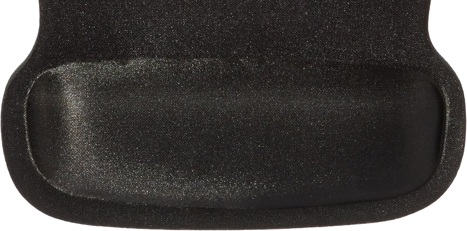 Amazon Basics Irregular Ergonomic Gel Computer Mouse Pad with Wrist Rest for Pain Relief, 10.1L x 8.1W inches, Black