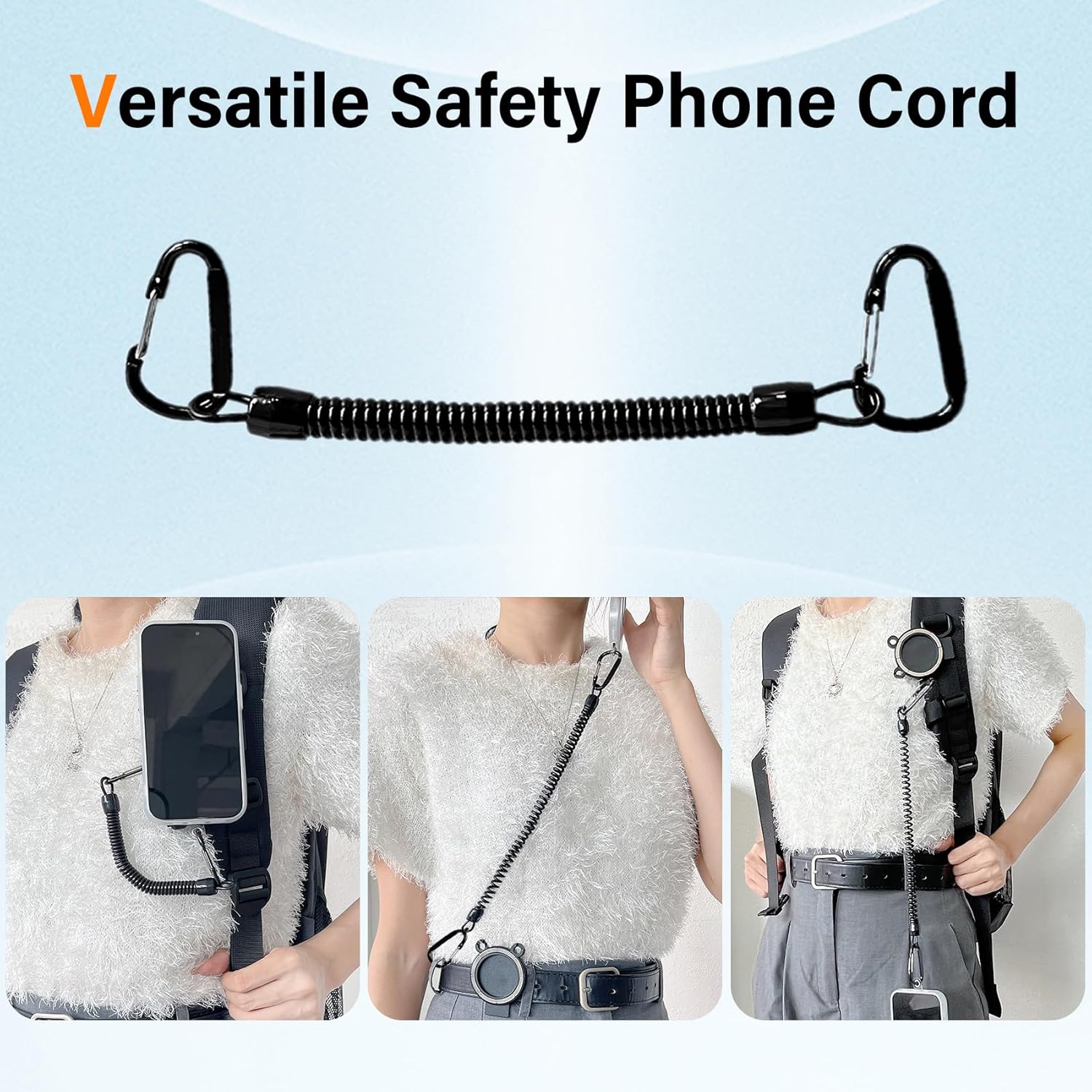 Ysnzaq Belt Clip Holder, Shoulder Bag Holder, Strong Magnetic Attraction Protection, Cell Phone Accessories for Outdoor Work Hiking XTJ Black