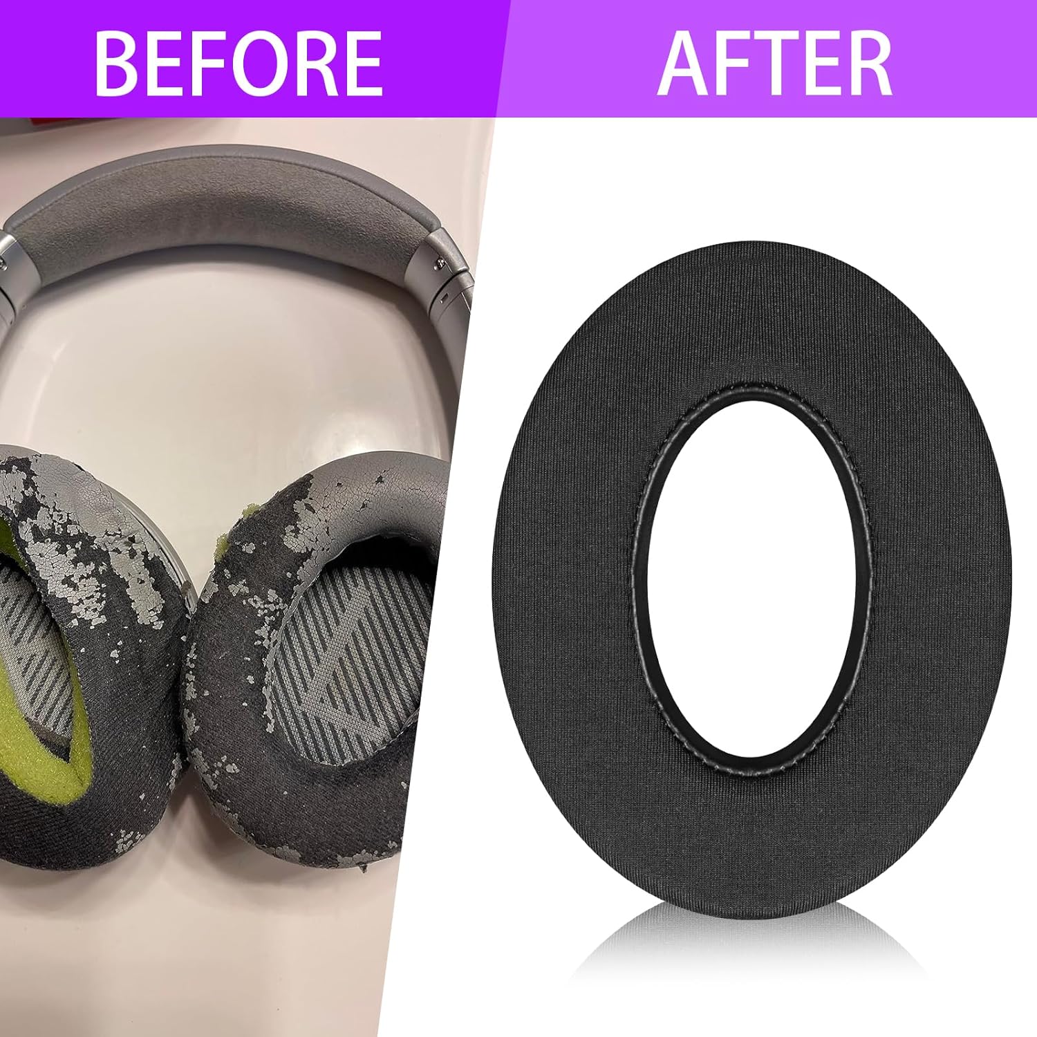 Ice Gel Headphones Replacement Ear Pads for Bose qc45 Replacement Ear Pads - qc35&qc35 ii Replacement Ear pads/qc25 Replacement Ear Pads - Black/Blue