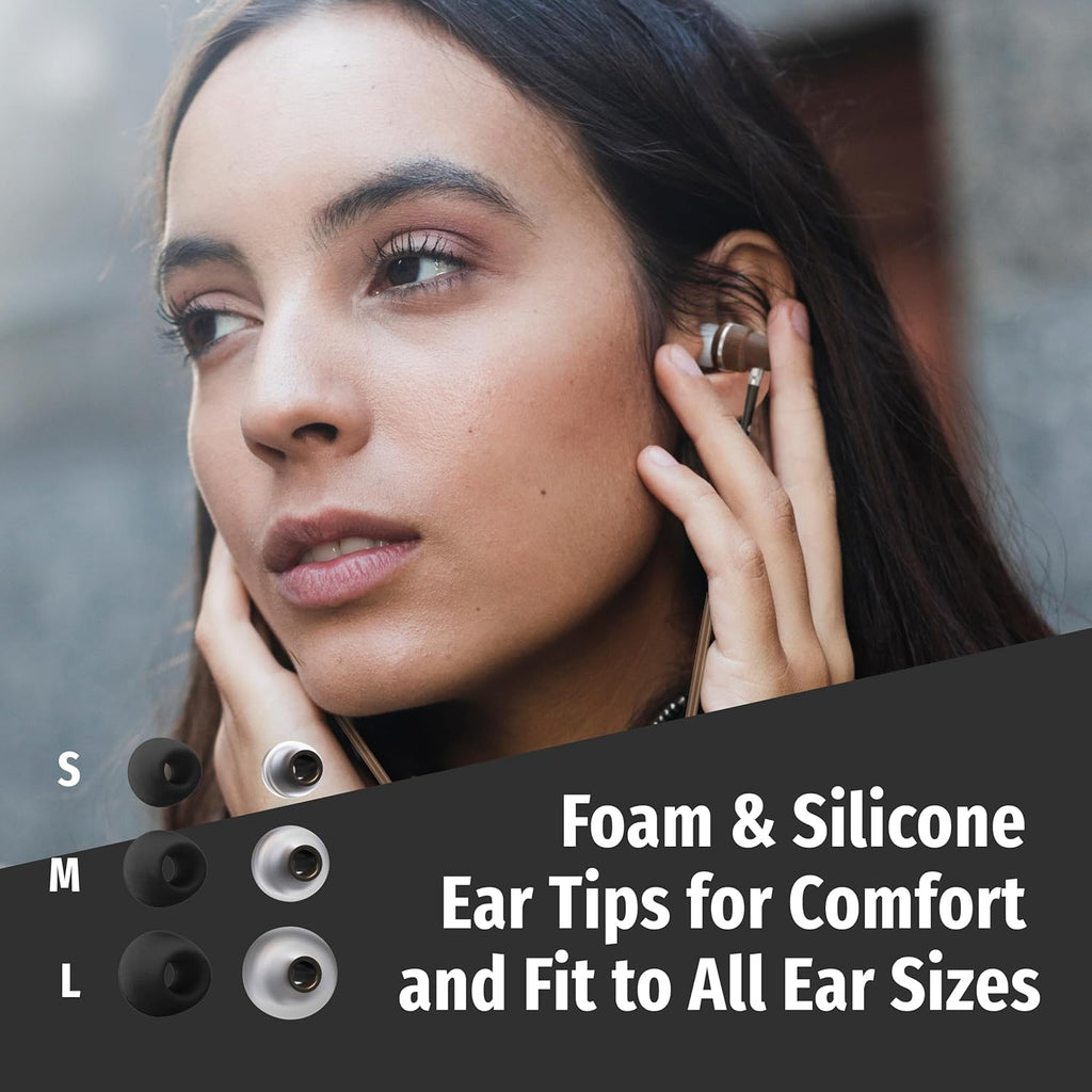 Symphonized Premium Wooden Airtube Headphones EMF Earbuds, 3D Sound, Microphone Volume Control, 8mm Bass Drivers Granting High Audio Quality for USB C Android Devices and iPhone 15 and Up ONLY