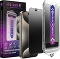2 Pack Matte Privacy Screen Protector for iPhone 15 Pro Max, 9H Tempered Glass, Full Coverage, Anti-Fingerprint, Auto Dust-Elimination, No Bubble, Easy Installation