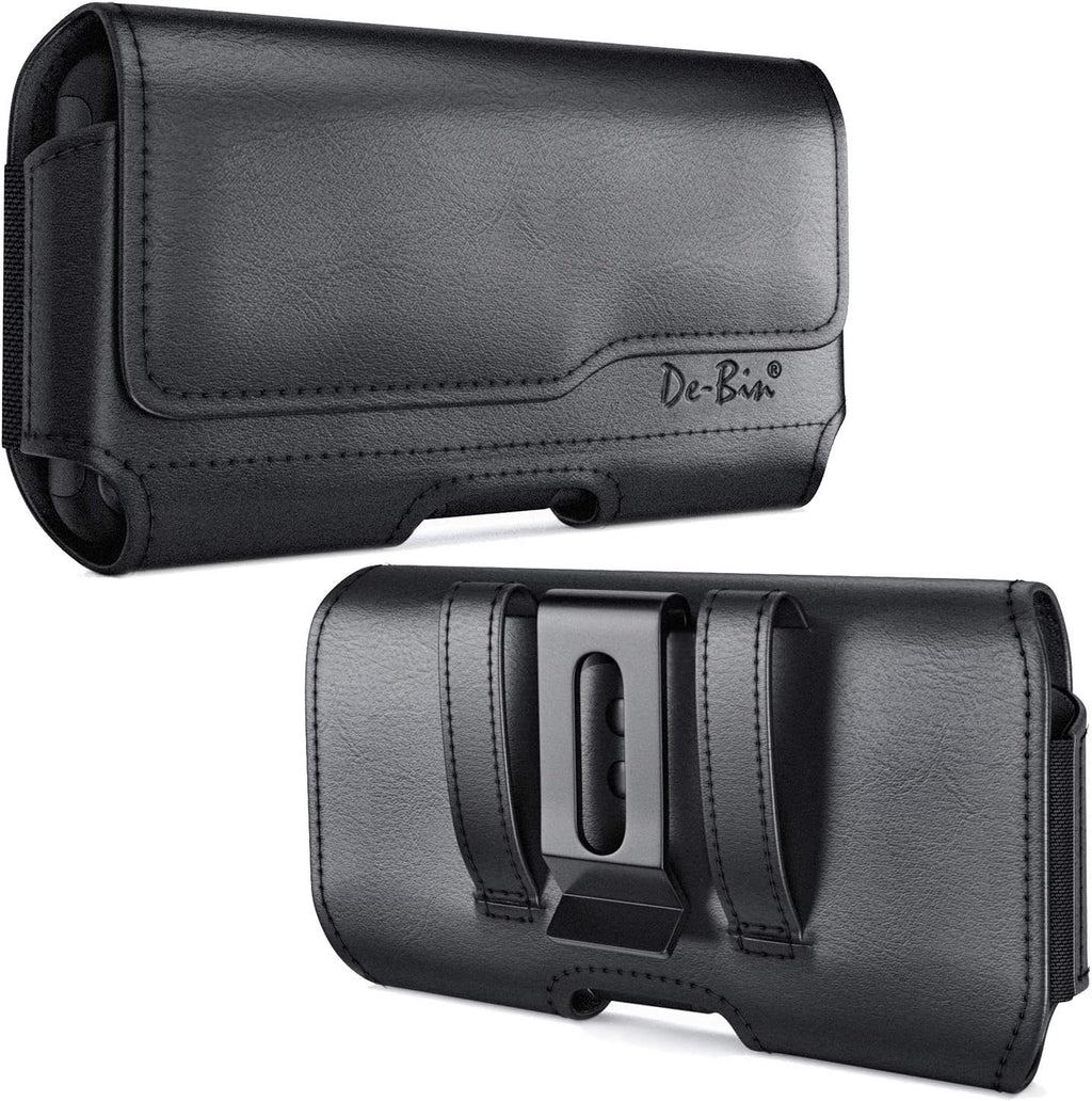 DeBin Case for Samsung Galaxy S25+ Plus, 5G S24+ S23+, S22+, S21+, S20+ S10+ S8+ S9+, S23 FE, S21 FE, A20, A30, Cell Phone Belt Holster Clip Carrying Pouch Holder Cover (Fits Otterbox Commuter) Black