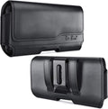 DeBin Case for Galaxy S25 Ultra S24 Ultra 5G, S24 FE, S23 Ultra, S22 Ultra, S21 Ultra, Note 20 Ultra - Cell Phone Belt Holster with Clip Pouch Holder Cover (Fits Samsung Phone with Case on) Black