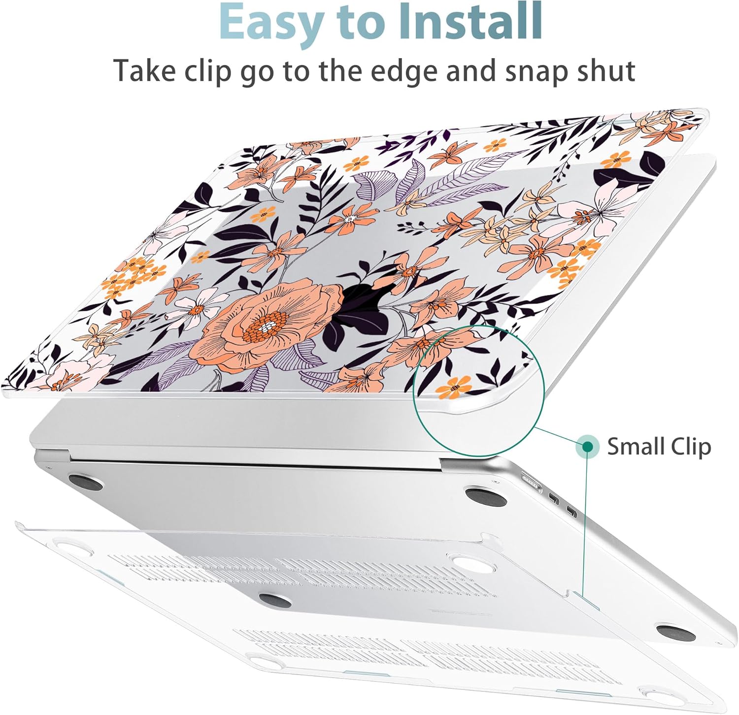 May Chen for MacBook Air 13.6 inch Case A3240 M4 A3113 M3 A2681 M2 with Retina Dispaly, 2025 2024 2023 2022 Release, Plastic Hard Shell Case with Screen Protector & Keyboard Cover, Elegant Floral