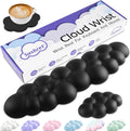 Cloud Wrist Rest Keyboard, Cloud Keyboard Wrist Pad Set with PU Leather Memory Foam, Cute Arm Rest for Palm Support, PC/Gaming Desk Accessories/Office Setup/Computer Hand Cushion - Black