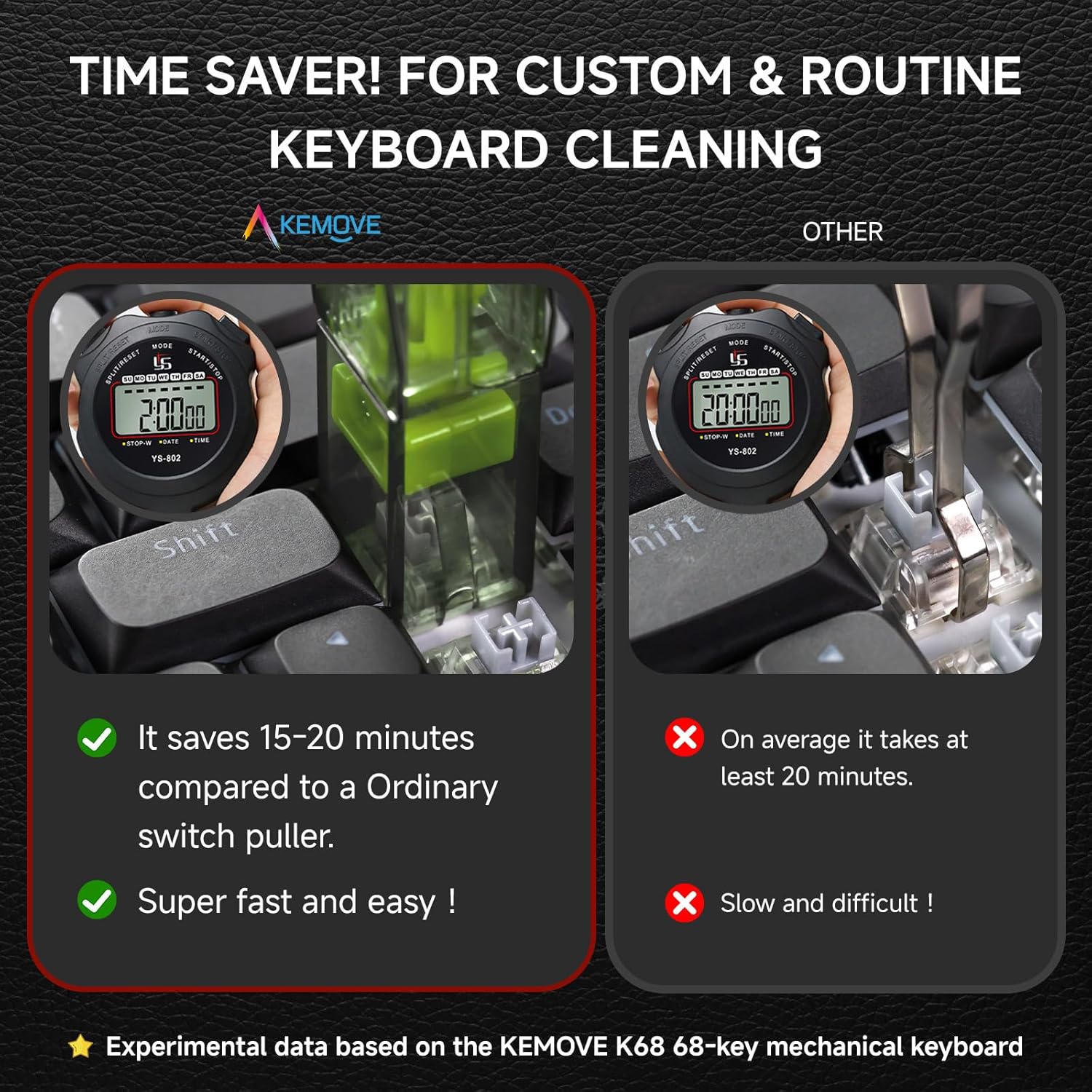 KEMOVE P10 2-in-1 Switch & Keycap Puller for Mechanical Keyboards, Quick & Painless Removal, DIY Customization, Maintenance, Cleaning for Beginners & Enthusiasts