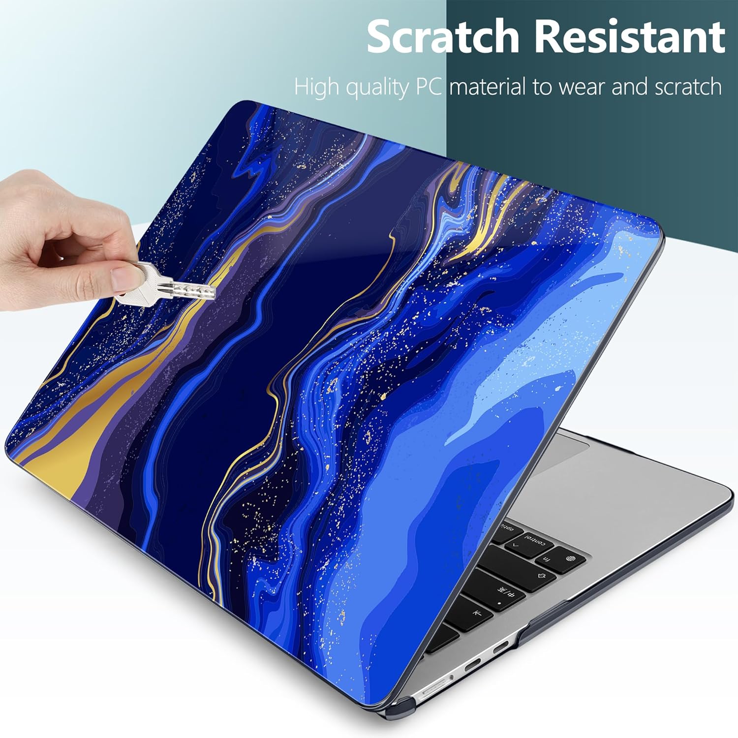 TWOLSKOO Compatible with M4 MacBook Air 13.6 inch Case 2025-2022 Release M4 A3240 M3 A3113 M2 A2681, Plastic Hard Shell & Keyboard Cover & Type C Adapter & Screen Protector, Abstract Marble