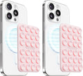 Klearlook 2Pack Magnetic Suction Phone Mount for MagSafe Case, Sticky Phone Grip Holder for iPhone, Removable Hands-Free Selfie/Video for TikTok Influencers, Women Girl Gift, Light Pink & Light Pink