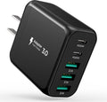 USB C Charger Block, Type C Charger Fast Charging,Total 50W 5-Port USB Wall Charger Multiport Type C Charging Block Cube for iPhone 16 15 14 13 12 11 Pro Max XS, iPad, Samsung & More-Black