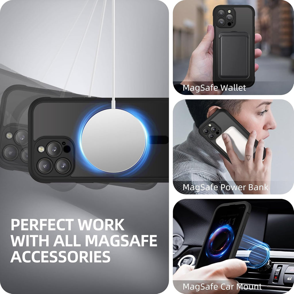 BERFY Magnetic for iPhone 13 Pro Max Case, Compatible with MagSafe, Built-in Privacy Screen Protector and Upgraded Camera Protection, Anti-Spy Full Body Shockproof Phone Case for 13 Pro Max 6.7",Black