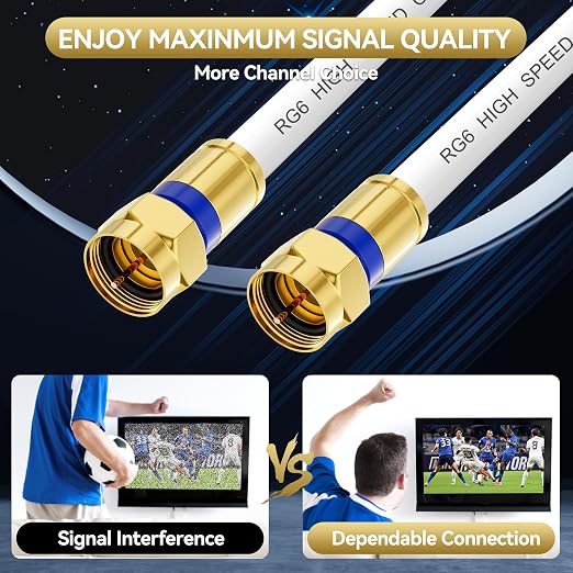 Coaxial Cable 10ft 10Pack, RG6 Coax Cable Cord Extender - Image 2
