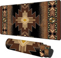 Large Mouse Pad Aztec Pattern Gaming Desk Pad Computer Keyboard Non-Slip Waterproof Mouse Mat with Rubber Base and Stitched Edges Entertainment Office Writing Desk Mat 35.4 x 15.7 Inches