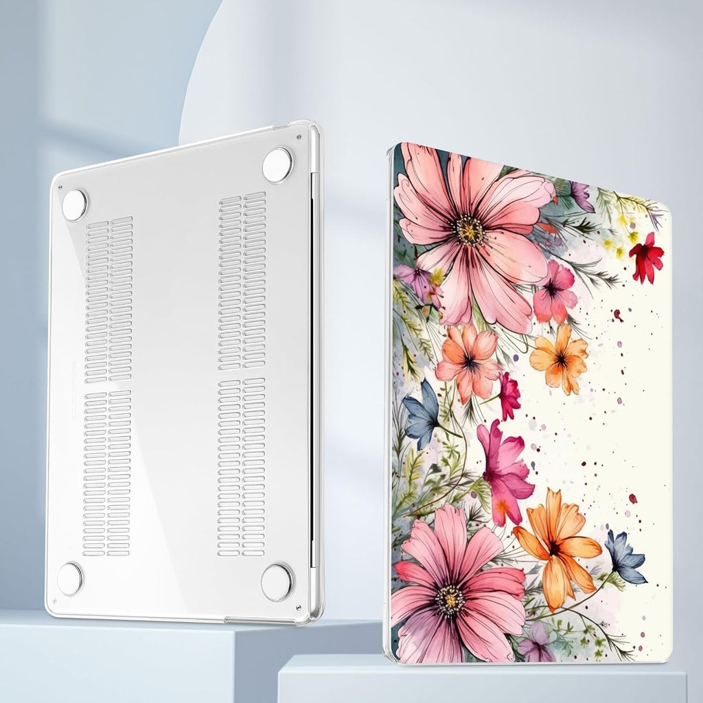 Mektron for 2025 M4 MacBook Air 13.6 Inch A3240 Case Fits 2023 A2681 M2 2024 A3113 M3 Chip with Liquid Retina Display Touch ID, Printed Plastic Hard Shell Cover for MacBook Air 13.6", Colorful Floral