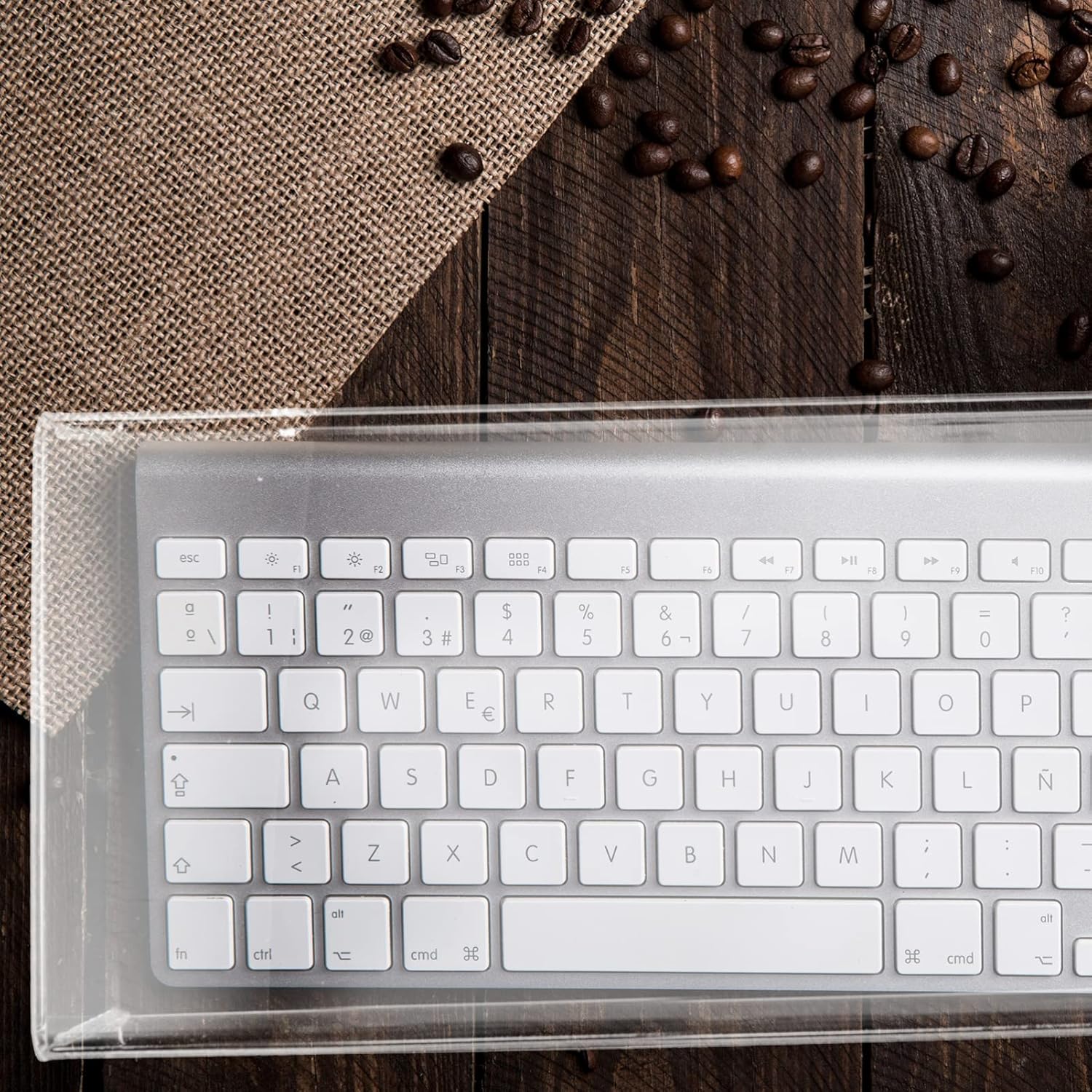 DOITOOL Clear Acrylic Keyboard Cover Protector -Cat, Desktop Keyboard Protector Mechanical Keyboard Cover Computer Keyboard Accessories (18.6 x 5.9X 1.8inch)
