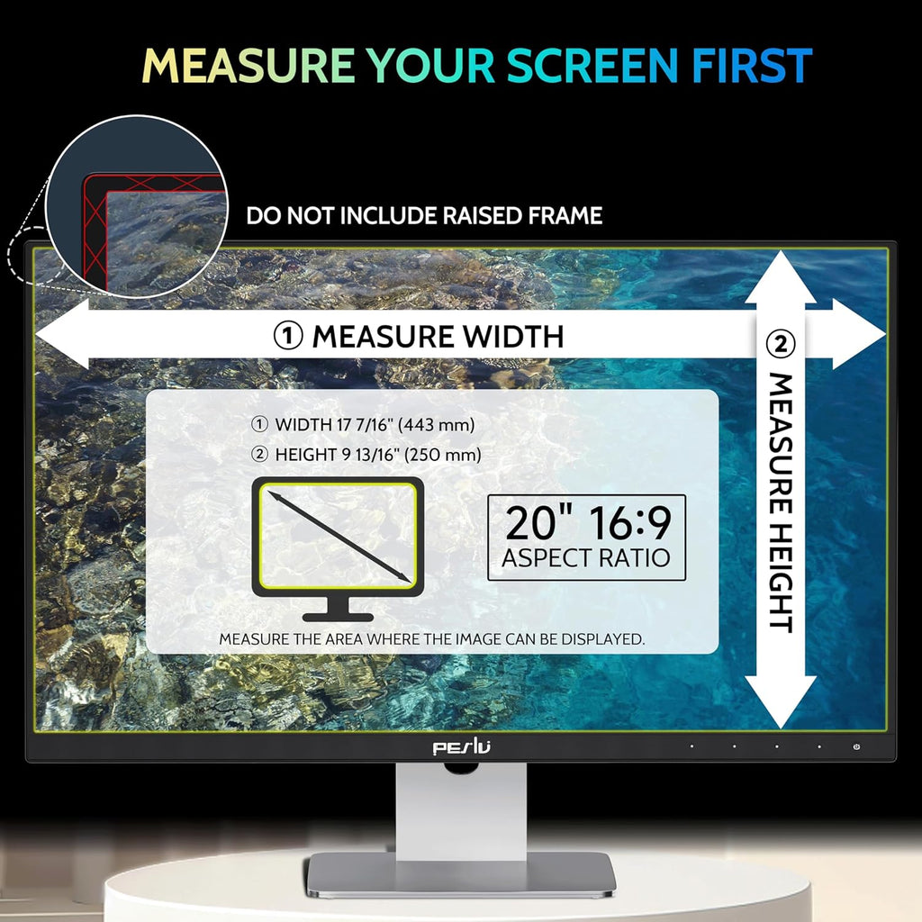 [2-Pack] 20 Inch Privacy Screen for Computer Monitor 16:9 Aspect Ratio, Eye Protection Anti Blue Light Glare Shield, 20inch Removable Black Blackout Anti Spy Desktop Security Private Filter