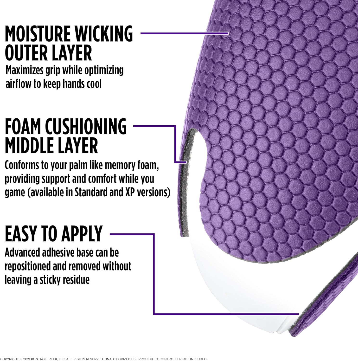 KontrolFreek Performance Grips for Xbox One and Xbox Series X Controller (Galaxy Purple)
