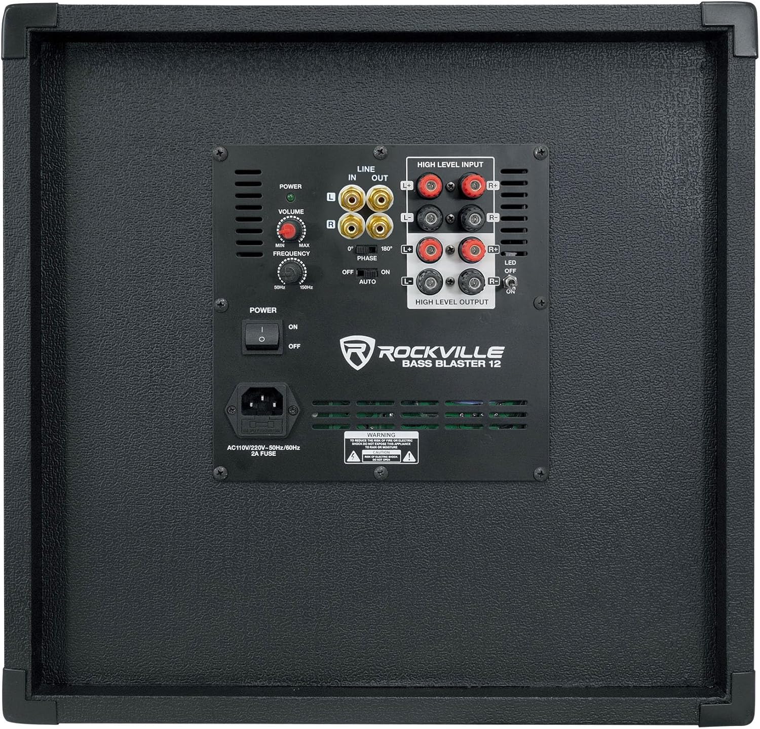 Rockville BASS Blaster 12 800W Powered Home Audio Subwoofer, 12" High-Grade Woofer with Y30 Magnet, Adjustable Crossover, RCA/Speaker Inputs, LED Lighting, for Home Theater & Music