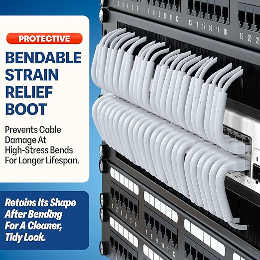 Everest Ultra Slim Cat6a Ethernet Patch Cables 15ft White - Image 3