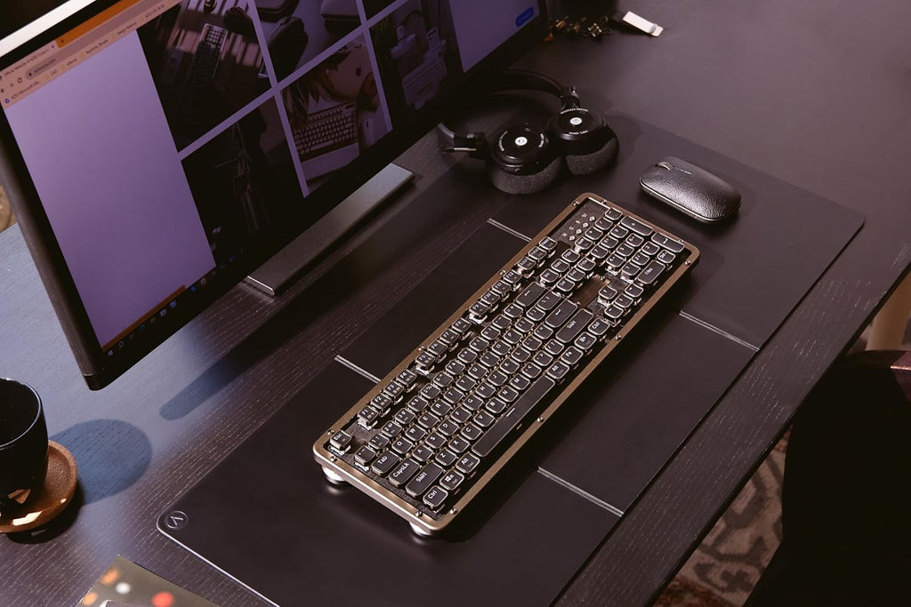 Azio RC Prestige Mechanical Keyboard, Bluetooth 5.0, Hot-Swappable Switches, PC/Mac (Ebony/Brown Switches)