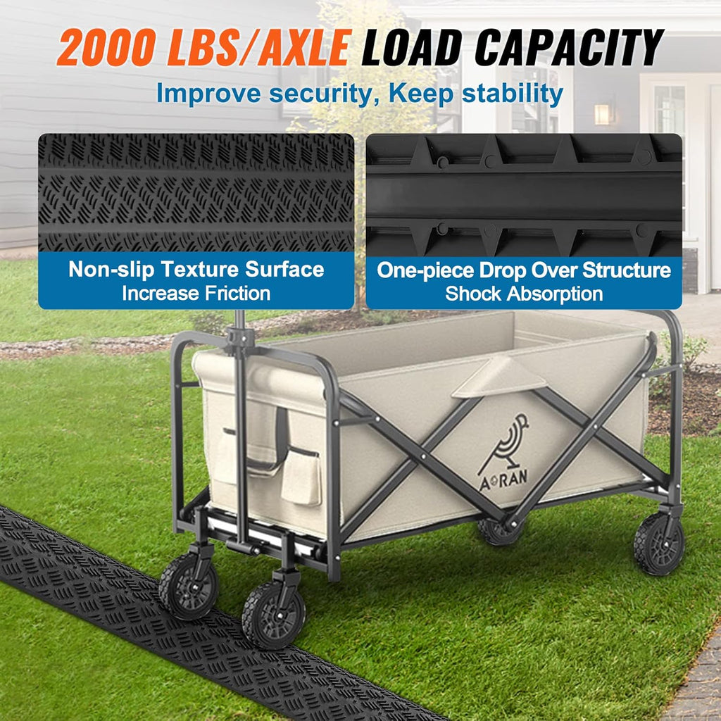 VEVOR Thermoplastic Rubber Drop Over Cable Cover Ramp, 2,000 lbs/axle Load Capacity, Heavy Duty TPR Cable Hose Protector Ramp, Floor Cord Cover for High Walking Traffic Areas Home Office Warehouse