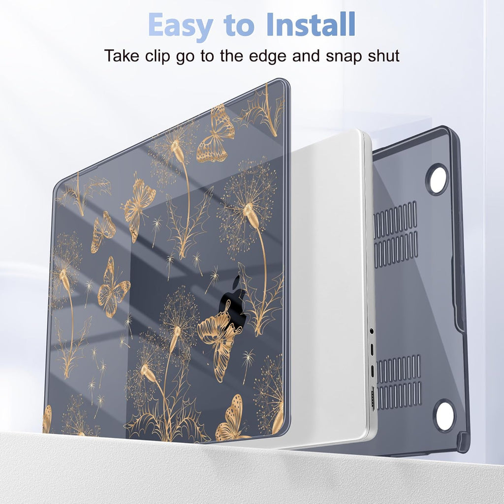 for MacBook Pro 16 inch Case 2021 2022 2023 2024 Release A3186 A3403 M4 A2991 M3 A2780 M2 A2485 M1 Pro/Max, Hard Shell Case with Screen Protector & Keyboard Cover, Butterflies