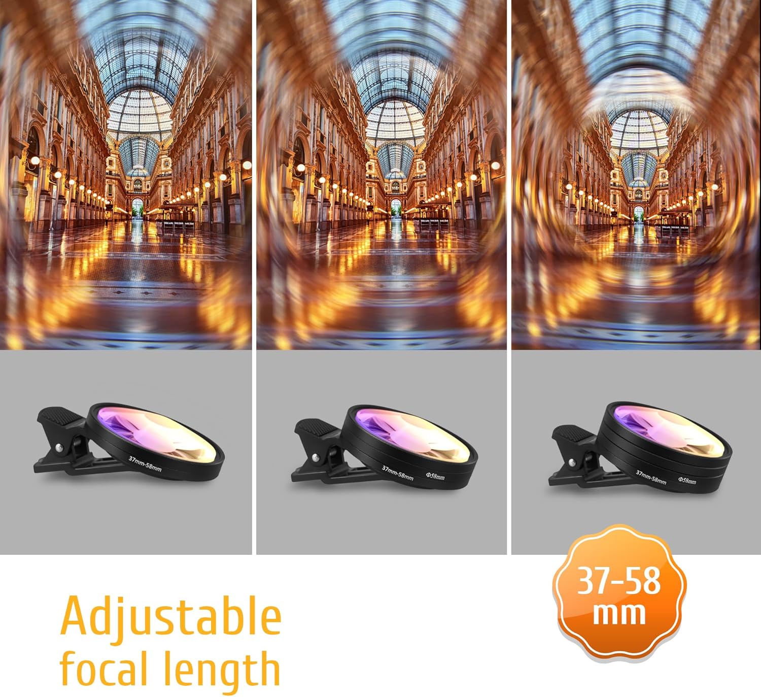 Prism Lens for iPhone & Android - Swirl Twist Blur Effect Filter, Tunnel Vision Lens, K9 Optical Glass, Durable Metal Frame - Portable Creative Tool for Cinematic Photos & Videos