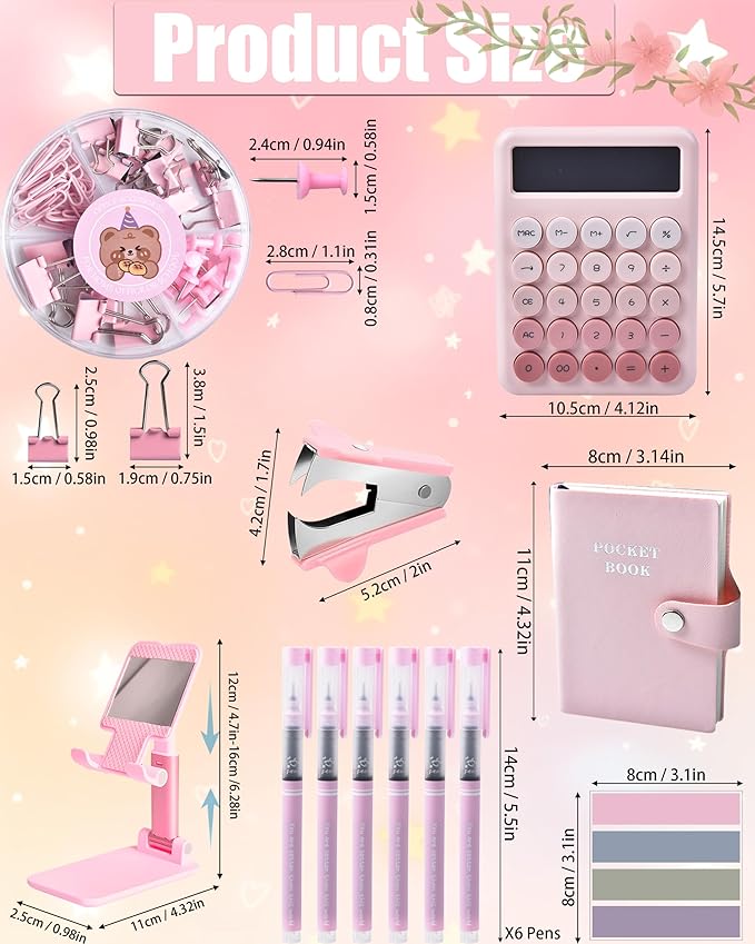 LXEVIHK 21Pcs Pink Desk Organizers and Accessories - Image 7