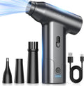 CLEVAST Compressed Air Duster - Cordless Mini Air Blower with Stepless Speed Control, 130000 RPM Brushless Motor, Rechargeable Electric Duster for PC, Keyboard, Car, Electronics Cleaning Kit