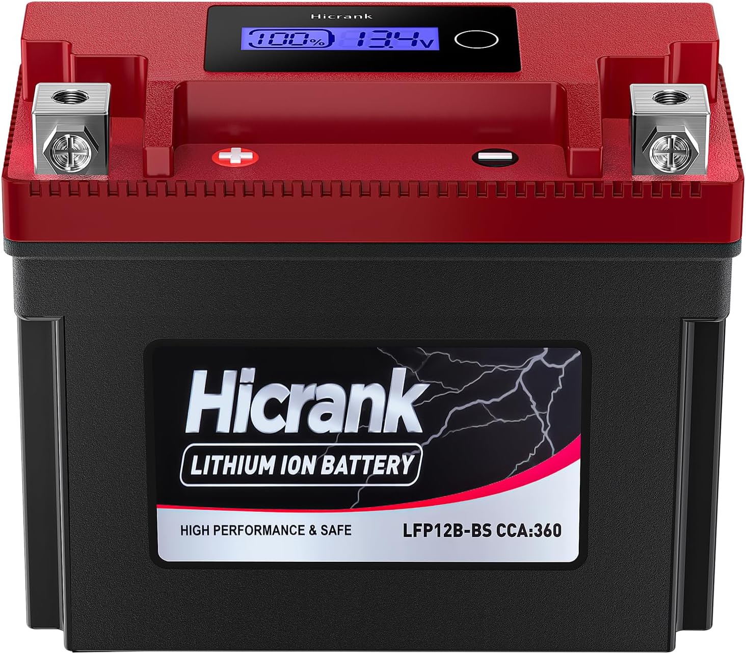 YT12B-BS Lithium 12V 6Ah 360CCA LiFePO4 Motorcycle Battery, Powersports Battery for Scooter, ATV, UTV, Jet Ski, Personal Watercraft, Snowmobile, Quad, Riding Lawn Mower, Tractor