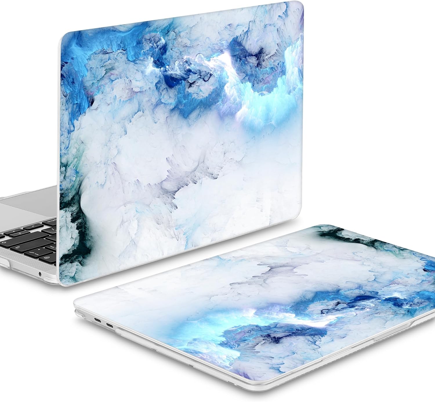 Mektron for MacBook Air 13 Case A1466/A1369 (2010-2017 Release), Snap-on Plastic Hard Shell Cover for MacBook Air 13.3 inch with Keyboard Cover,Cloud & Lightning