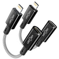2 Pack 27W USB C to Lightning Cable Adapter, PD Fast Charging & Data Transfer, Type C Female to Lightning Male Charger Converter Cord for iPhone 14/13/12/11,iPad, Airpods,Not for Audio/Headphone/OTG