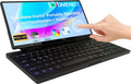12.8" Portable Touchscreen Keyboard Monitor Stretched Bar Screen Extender with Silent Keyboard Foldable MIni RPi Display Type-C USB-A Monitor for Desktop Mini PC Laptop Macbook Phones Tablet (KM128T)