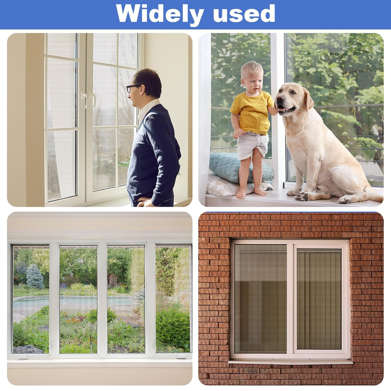 Extra Wide 8 inch x 20 ft Window Screen Tape Mesh Repair Strong Adhesive Waterproof Fiberglass Screen Repair Kit Patch for Window Door Tears Holes(Black)