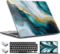 TWOLSKOO Compatible with M4 MacBook Air 15 inch Case 2025-2023 Released Model M4 A3241 M3 A3114 M2 A2941, Plastic Hard Shell & Screen Protector & Keyboard Cover & Type C Adapter, Graphite Marble