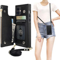 Bocasal Crossbody Wallet Case for iPhone 11 with Card Holder,Zipper Card Slot Protector Shockproof Purse Cover with Removable Cross Body Strap 6.1 Inch(Black)