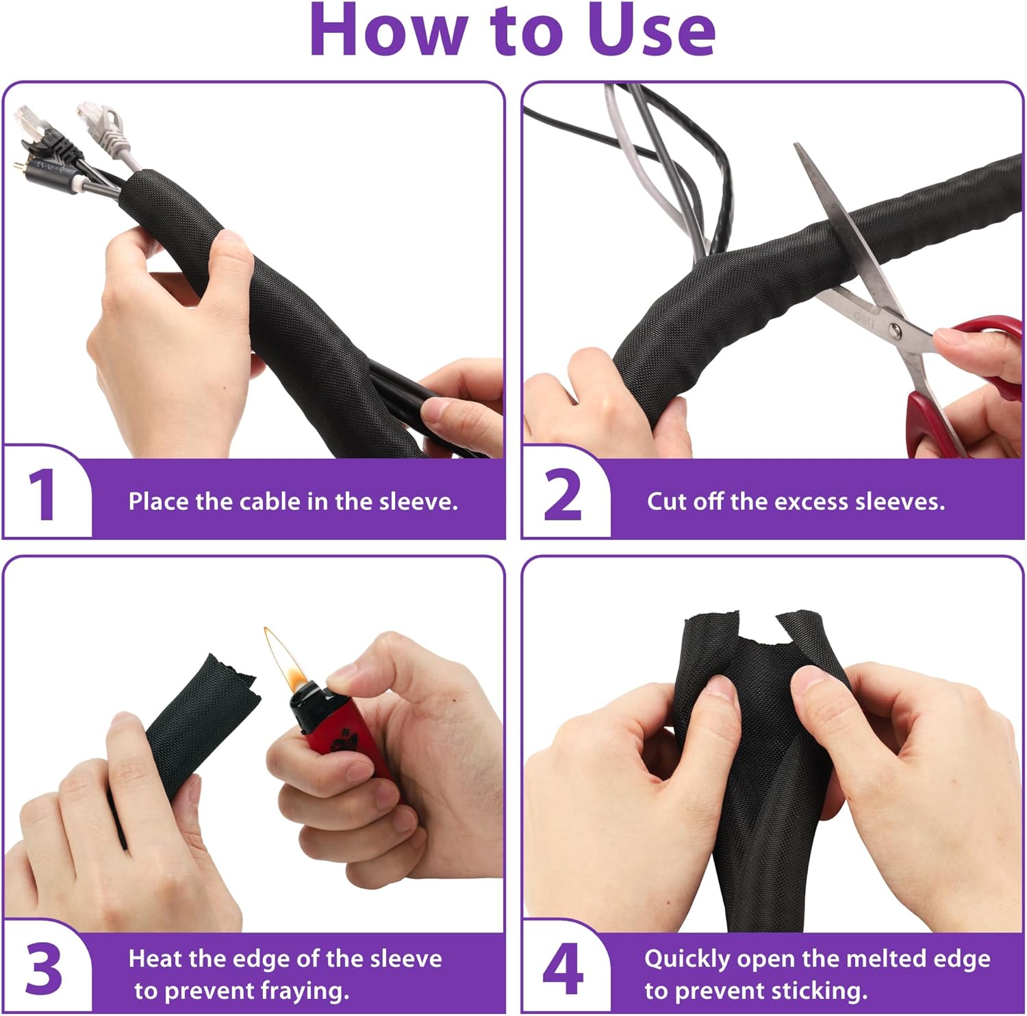 Cord Protectors from Pets No Chew 8.2ft 1/2inch, YCLYC Spilt Wire Protector Tubing Cable Sleeve, Black Cord Wrap Cable Organizer, Power Wire Organizers for Cords, Cable Management Under Desk, Computer
